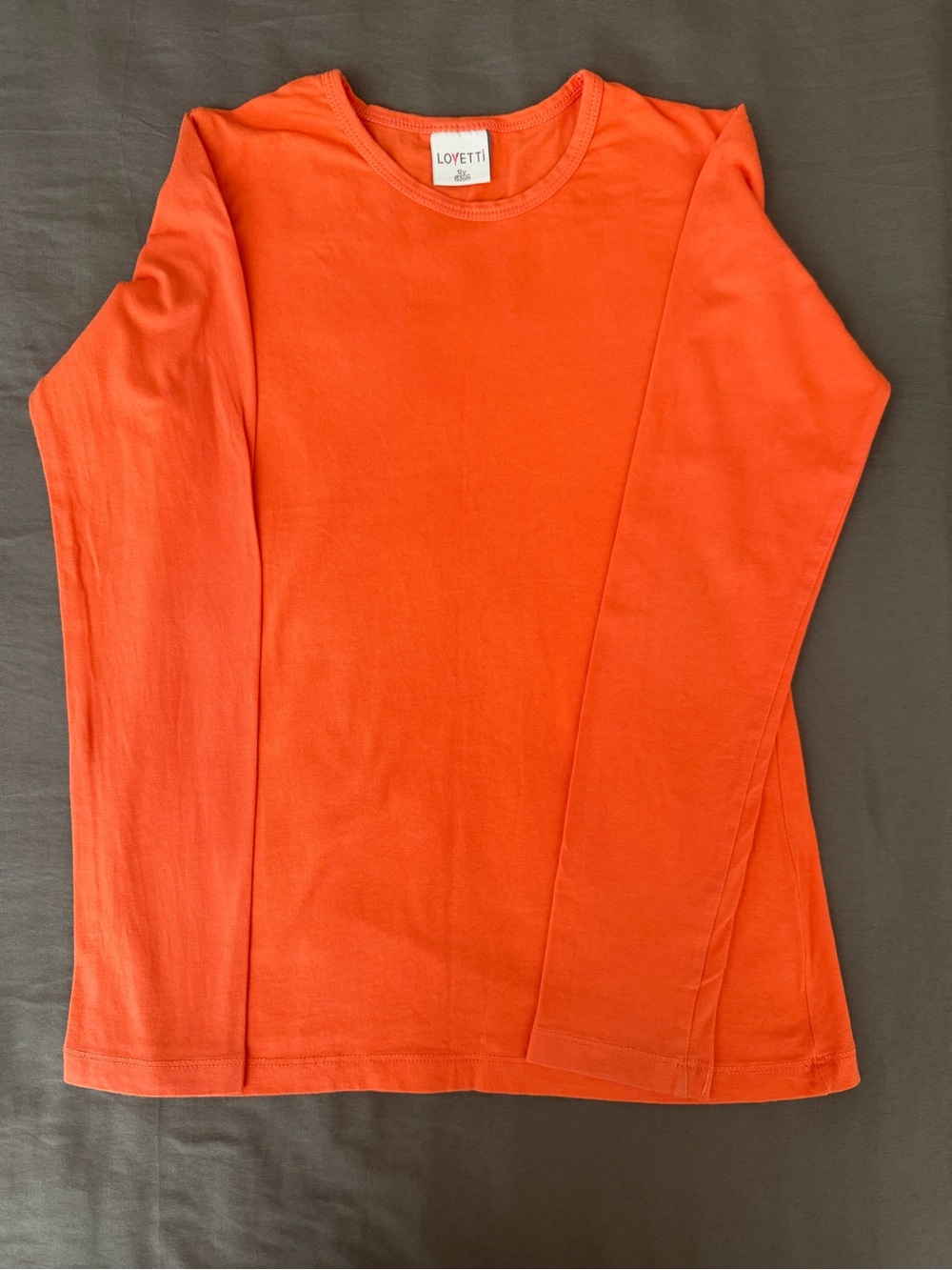 Kids' Long Sleeve Tee in Bright Orange